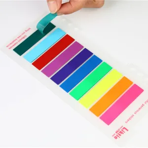 100 Sheet Neon Color Transparent Flags Memo Sticky Notes Pads