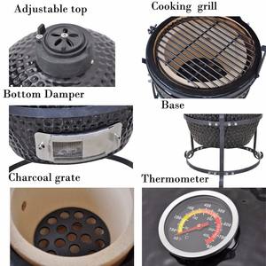 Ahumador de Carbón Auplex, Parrilla de Cerámica Kamado de 13 Pulgadas, <span class=keywords><strong>Asador</strong></span> de Carbón, Parrilla para Barbacoa - Product Image 3