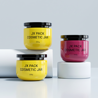 Pot cosmétique rond en plastique de luxe 250g 300g, forme bol, à large ouverture, pour masque capillaire, beurre corporel, crème, gommage, avec couvercles