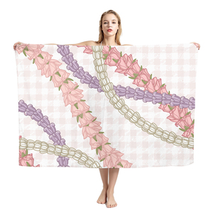 Sarong Hawaiano di Alta Qualità con Motivo Personalizzato <span class=keywords><strong>Sulu</strong></span>, Design Mokihana Lei per Donne, Stampa Artigianale, per Spiaggia, Casual, Vacanze e Feste - Product Image 4