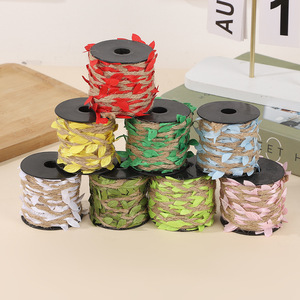 Corda di Juta Naturale con Foglie Verdi Artificiali 10M, Filo per Artigianato Fai-da-Te per Decorazioni Floreali di Matrimoni, Feste, Giardini e Casa - Product Image 2
