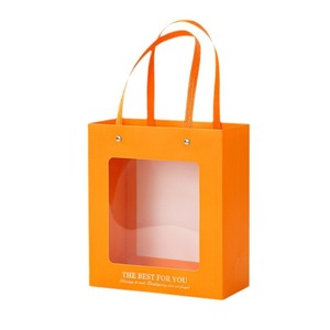 Mở Cửa Sổ Túi tote rõ ràng Vẽ Hộp quà sinh nhật màu cam tái chế khăn giấy đóng gói hộp xốp lót mờ dập nổi - Product Image 3