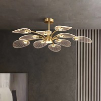 Lustre LED Postmoderne Minimaliste pour Salon, Grand Luminaire Chaleureux pour Salle à Manger, Lustre de Plafond de Luxe