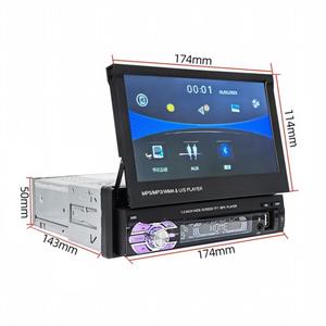 Autoradio rétractable automatique avec écran IPS 7 pouces, lecteur MP5 RGB, amplificateur 7388, CarPlay sans fil, prise en charge TV et MP3, compatible OEM, garantie usine 1 an - Product Image 1