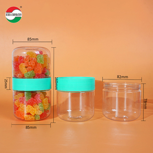 500ml Food Grade Plastic Syrup Bottle Two Layers Clear PET Plastic <strong>Jar</strong> with Screw Lid for Funny Candy <strong>Cookie</strong> <strong>Jars</strong> - Product Image 3
