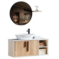 Armoires de salle de bain suspendues Meuble-lavabo mural en bois massif pvc mdf Offre Spéciale