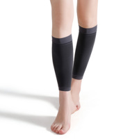 Chaussettes de compression unisexes en tricot solide avec logo personnalisé, 15-20 mmHg, pour les sports de plein air quotidiens, avec bord antidérapant
