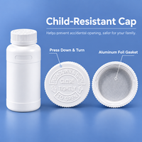 Botol Plastik Industri 1 Liter dengan Tutup CRC, Botol Silinder HDPE Daur Ulang untuk Kemasan Tinta, Oli, dan Bahan Kimia
