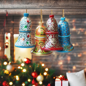 Christmas Paper Mache Bells Hanging Christmas <b>Tree</b> <b>Stand</b> and Accessories Ornament Ornaments - Product Image 1