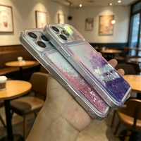 Coque de téléphone OEM DIY antichoc en TPU avec paillettes liquides et sable mouvant pour iPhone 18 17 16 15 14 13 Series Pro Max