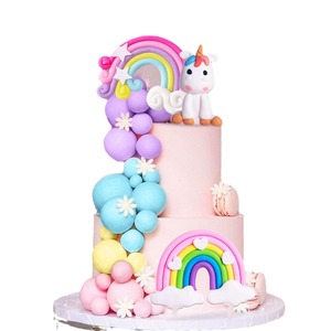Ensemble de décoration de gâteau d'<span class=keywords><strong>anniversaire</strong></span> licorne <span class=keywords><strong>arc</strong></span>-<span class=keywords><strong>en</strong></span>-<span class=keywords><strong>ciel</strong></span> 23 pièces décorations de boule de gâteau accessoires décoratifs de gâteau pour les fêtes d'<span class=keywords><strong>anniversaire</strong></span> - Product Image 5