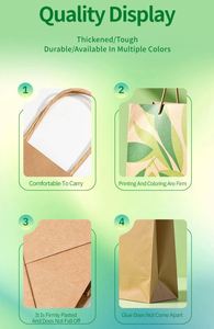 ถุงกระดาษคราฟท์สีน้ำตาลสำหรับขายส่ง พร้อมหูหิ้ว เป็นมิตรกับสิ่งแวดล้อม ปลอดภัย ใช้สำหรับใส่อาหารสำหรับงานปาร์ตี้ - Product Image 6