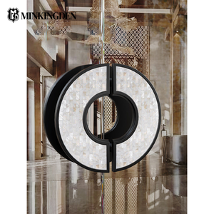 Nouvelle poignée de porte de style chinois, incrustée de pierre de jade, forme semi-ronde, pour <span class=keywords><strong>hôtel</strong></span> de luxe, quincaillerie de porte d'entrée en bois massif - Product Image 2