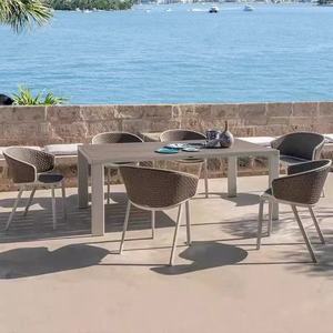 Mobilier d'extérieur moderne Tables en rotin imperméable Chaises Hôtels Villas Jardins Cours Balcons Restaurants Loisirs - Product Image 1