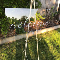 Plaque de table carrée transparente en acrylique, taille personnalisée, avec logo, pour événements, mariages, banquets, nom des invités, numéro de table, invitation, marque-place