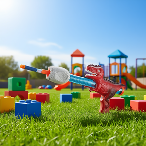 Modello di dinosauro con pistola aerodinamica, 42,8 cm, giocattolo manuale in plastica per bambini da 5 a 7 anni, unisex - Product Image 2