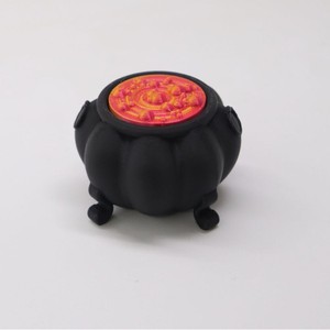 Ornement de bureau LHENGTT Caldeirons de Sorcière Noirs, Pot en PLA Imprimé en 3D avec Couvercle Texturé Orange, Unisexe, 8-13 ans, pour Décoration de Bureau - Product Image 1