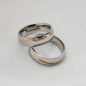 Anillos de Moda para Mujer, Anillos de Compromiso con Circonita y Diamantes, Anillos de Acero Inoxidable para Pareja, Venta al Por Mayor - Product Image 5
