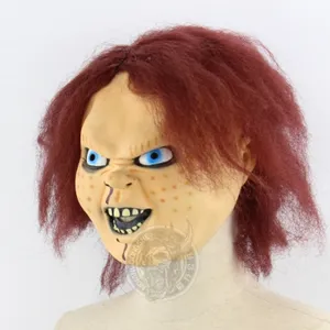 Venta caliente anual Ghost Wafer's Revenge Movie Prop Chaji Doll Máscara de látex Halloween Bar Ball Horror Ghost Head Set