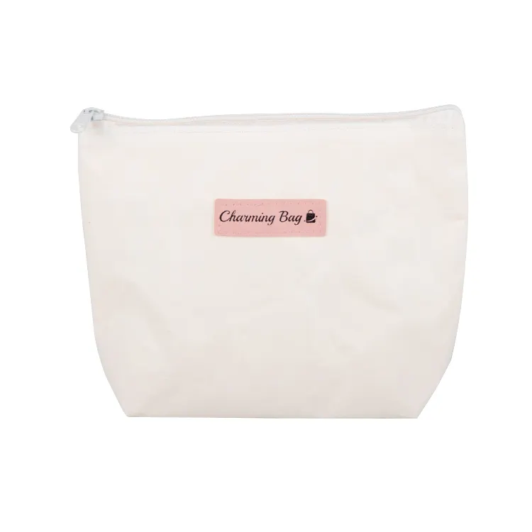 Hot Sale Waterproof Travel Blank Makeup Bags Zipper Washable Kraft Paper Makeup Cosmetic Bags