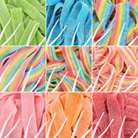 Bonbons gélifiés acidulés personnalisés en marque blanche, directement de l'usine, bandes de bonbons acidulés à mâcher, friandises gélifiées