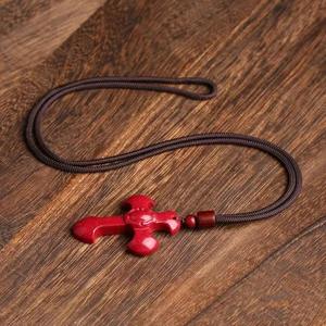 Collana con catena in corda rossa fantasia collana con ciondolo <span class=keywords><strong>a</strong></span> croce cinabro per <span class=keywords><strong>mia</strong></span> madre - Product Image 5