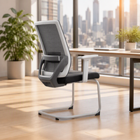 Chaise de bureau ergonomique moderne en maille avec accoudoirs fixes et hauteur réglable pour le bureau à domicile