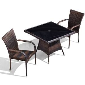 Ensemble <span class=keywords><strong>de</strong></span> table et chaises <span class=keywords><strong>de</strong></span> salle <span class=keywords><strong>à</strong></span> manger en acier et rotin PE, empilables, pour extérieur, hôtel, villa, patio, <span class=keywords><strong>jardin</strong></span> - <span class=keywords><strong>Prix</strong></span> <span class=keywords><strong>de</strong></span> gros - Product Image 6