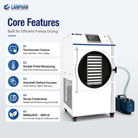 Machine de lyophilisation sous vide 0,9 m² 10 plateaux, lyophilisateur alimentaire pour fruits et lait en poudre, équipement de séchage par congélation pour usage domestique