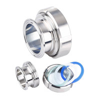3 "Sanitaire Acier Inoxydable TC Tri-Clamp Connexion Joint Silicone Poli Rond Union Sight Glass pour Réservoir