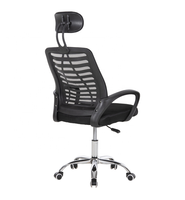 Chaise de bureau moderne à hauteur réglable, chaise pivotante pour ordinateur avec dossier en maille et appui-tête réglable