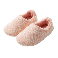 Chaussons d'intérieur chauds et douillets pour femmes, en polaire corail, à enfiler, à talon fermé, épais, pour chambre, maternité et usage quotidien