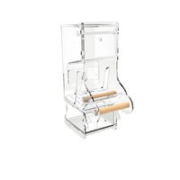 Mangeoire pour perroquets en acrylique Distributeur automatique de nourriture Mangeoire automatique suspendue pour oiseaux Bol transparent pour éviter les éclaboussures