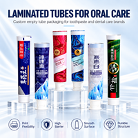 Tube d'emballage de dentifrice en aluminium et plastique 50 ml, conteneur cosmétique vide compressible avec bouchon à vis, impression UV personnalisée
