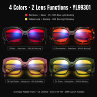 Lunettes anti-lumière bleue, monture en acétate, UV400, pour femmes et hommes, personnalisables OEM, lunettes d'ordinateur, bloqueur de lumière bleue optique