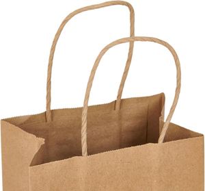 Bolsa de Compra de Papel Kraft Reciclable y Biodegradable de Alta Calidad con Asas de Estilo Clásico para Uso en Supermercados - Product Image 2