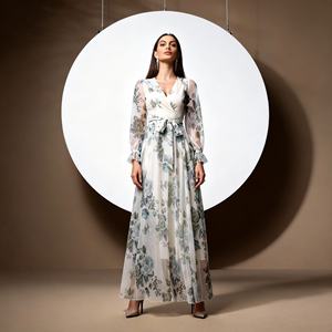 Robe Abaya de fête élégante en polyester imprimé de haute qualité pour femmes musulmanes, vente en gros - Product Image 4