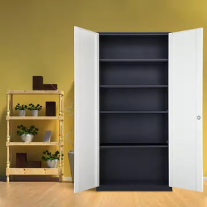 ตู้เก็บเอกสารเหล็กสีขาวห้าชั้นทันสมัยปรับได้สองประตูสำหรับบ้านสำนักงานโรงพยาบาลใช้ในอพาร์ตเมนต์ - Product Image 1