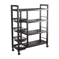 Vierstufiger stehender Typ Metall Umwelt freundlicher Küchen schrank Regal Organizer Schiebe Obst Gemüse Rack für Badezimmer Kleider schrank