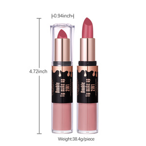 Lápiz labial 2 en 1 Brillo de labios Esmalte de labios de doble cabeza Taza antiadherente Mate Lápiz labial mate - Product Image 1
