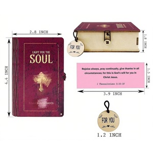Caja de Tarjetas con Versículos Bíblicos, Caja de Almacenamiento de Versículos Bíblicos de Madera, Organizador Portátil de Inspiración Diaria, Versículos de Oración para Navidad - Product Image 3