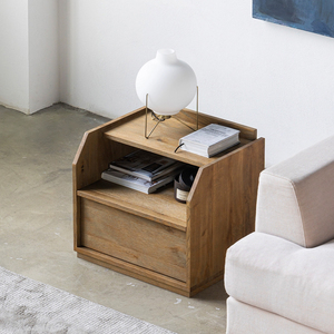 Hot Sale Modern Apartment Nightstand Oak Bedroom <b>Bedside</b> Table with Drawer <b>Storage</b> - Product Image 5