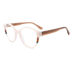 Gafas de Acetato Redondas para Mujer Conchen, Lentes Planas, Protección Anti-UV, Diseño Ovalado de Marco Completo 1048 - Product Image 4