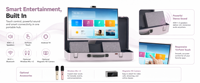 Hub de divertissement intelligent de style mallette 27 pouces avec écran tactile Android 14, haut-parleurs stéréo doubles 45W, Wi-Fi et Bluetooth pour les voyages en extérieur