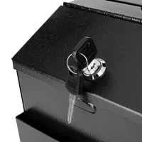 Boîte à suggestions en acier murale avec serrure-Boîte de donation--Boîte de vote-avec 25 cartes à suggestions gratuites