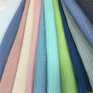 100% <span class=keywords><strong>coton</strong></span> vente chaude double couche 100% mousseline <span class=keywords><strong>de</strong></span> <span class=keywords><strong>gaze</strong></span> <span class=keywords><strong>de</strong></span> <span class=keywords><strong>coton</strong></span> froissé tissu doux pour bébé - Product Image 3