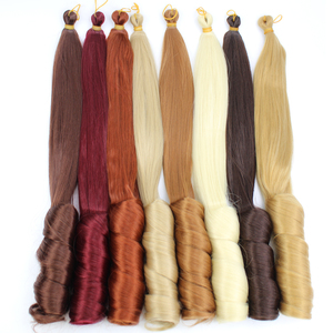 Toptan Spiral kıvırcık fransız bukleler örgü saç uzantıları yüksek sıcaklık Fiber şekillendirme için önceden gerilmiş toplu örgüler - Product Image 1
