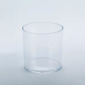 Vaso de cilindro acrílico de cristal, vaso para flores de plástico transparente para decoração de casa, casamento