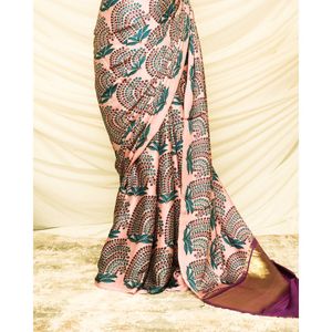 Sari de luxe de qualité supérieure pour femmes, en soie modal douce et confortable avec du coton, pour les fêtes, les anniversaires, pour l'exportation - Product Image 2