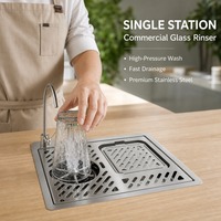 Rinseur de pichets commercial en acier inoxydable 304, lave-tasses automatique haute pression, rinseur de verres écologique, nettoyeur de bouteilles pour